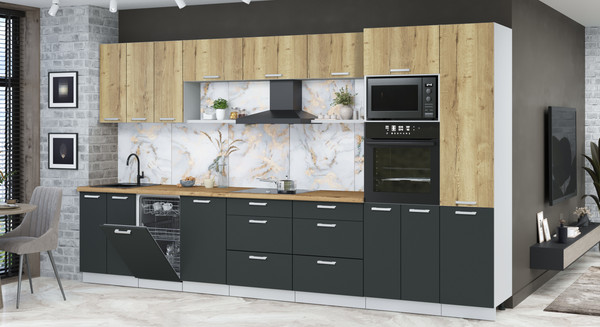 Кухонный гарнитур Интерлиния Мила Лайт 3.7-ПМ3 