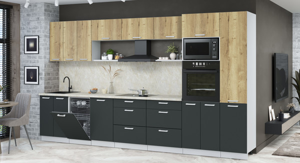 Кухонный гарнитур Интерлиния Мила Лайт 3.7-ПМ3 