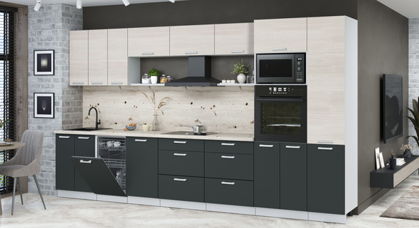 Кухонный гарнитур Интерлиния Мила Лайт 3.7-ПМ3 