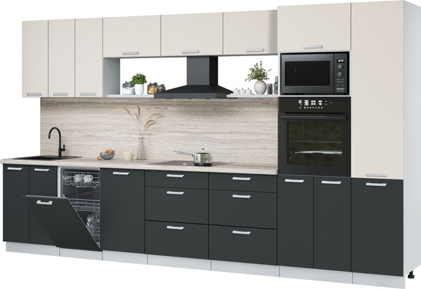 Кухонный гарнитур Интерлиния Мила Лайт 3.7-ПМ3  - фото