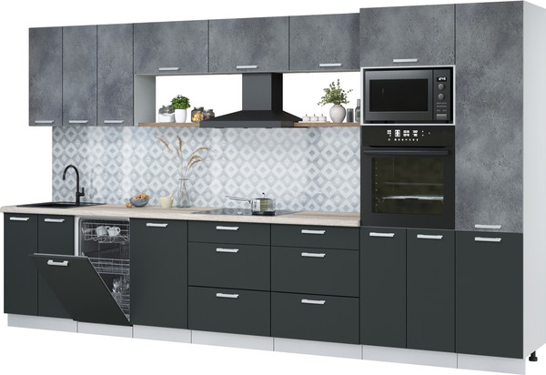 Кухонный гарнитур Интерлиния Мила Лайт 3.7-ПМ3  - фото