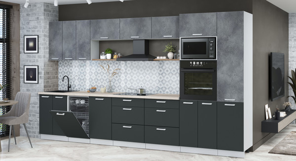 Кухонный гарнитур Интерлиния Мила Лайт 3.7-ПМ3 