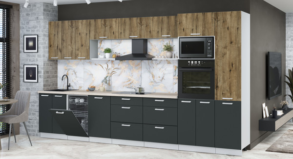 Кухонный гарнитур Интерлиния Мила Лайт 3.7-ПМ3 