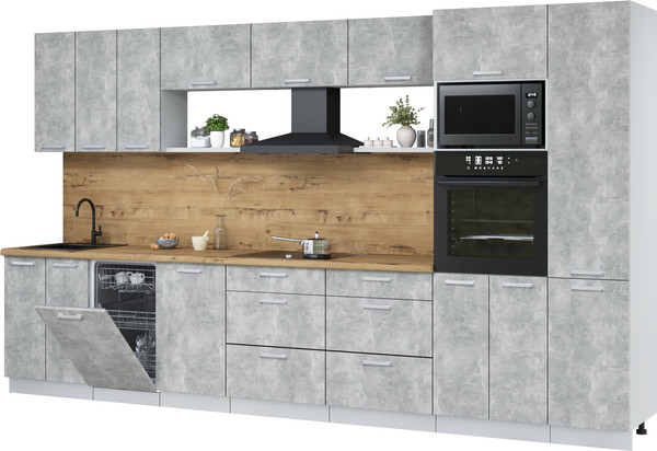 Кухонный гарнитур Интерлиния Мила Лайт 3.7-ПМ3  - фото