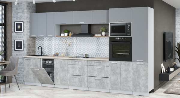 Кухонный гарнитур Интерлиния Мила Лайт 3.7-ПМ3 