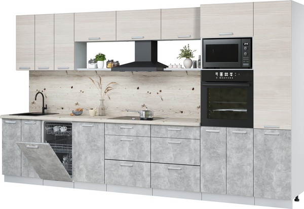 Кухонный гарнитур Интерлиния Мила Лайт 3.7-ПМ3  - фото