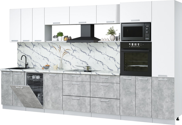 Кухонный гарнитур Интерлиния Мила Лайт 3.7-ПМ3  - фото