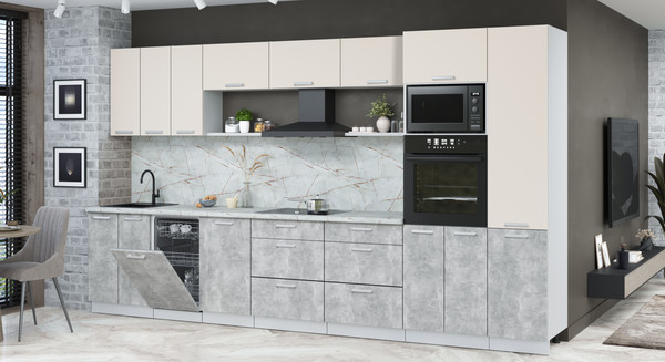 Кухонный гарнитур Интерлиния Мила Лайт 3.7-ПМ3 