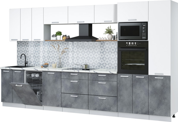 Кухонный гарнитур Интерлиния Мила Лайт 3.7-ПМ3  - фото