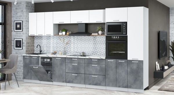 Кухонный гарнитур Интерлиния Мила Лайт 3.7-ПМ3 