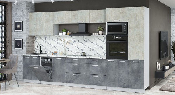 Кухонный гарнитур Интерлиния Мила Лайт 3.7-ПМ3