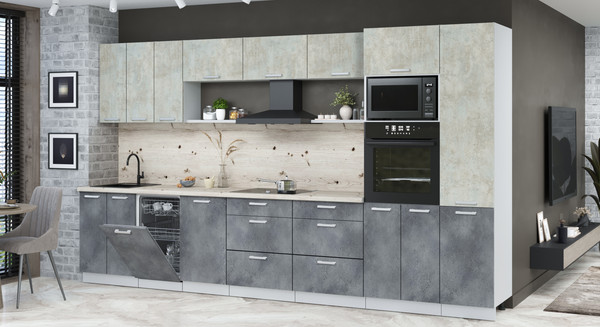 Кухонный гарнитур Интерлиния Мила Лайт 3.7-ПМ3