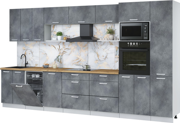 Кухонный гарнитур Интерлиния Мила Лайт 3.7-ПМ3 - фото