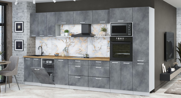 Кухонный гарнитур Интерлиния Мила Лайт 3.7-ПМ3