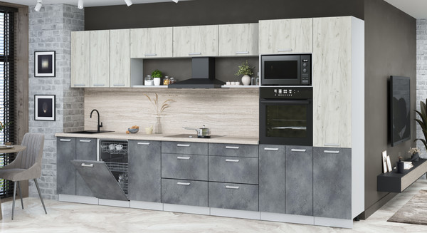 Кухонный гарнитур Интерлиния Мила Лайт 3.7-ПМ3