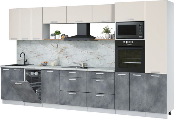 Кухонный гарнитур Интерлиния Мила Лайт 3.7-ПМ3 - фото