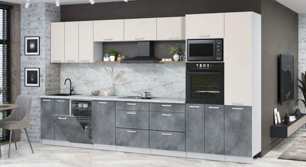 Кухонный гарнитур Интерлиния Мила Лайт 3.7-ПМ3