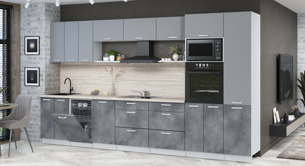 Кухонный гарнитур Интерлиния Мила Лайт 3.7-ПМ3