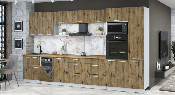 Кухонный гарнитур Интерлиния Мила Лайт 3.7-ПМ3