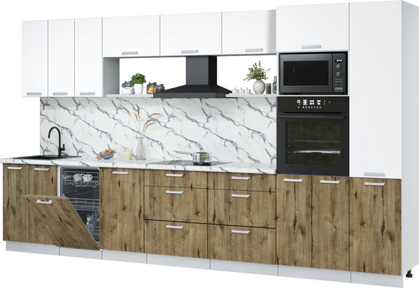 Кухонный гарнитур Интерлиния Мила Лайт 3.7-ПМ3 - фото