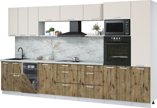 Кухонный гарнитур Интерлиния Мила Лайт 3.7-ПМ3 - фото