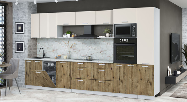 Кухонный гарнитур Интерлиния Мила Лайт 3.7-ПМ3