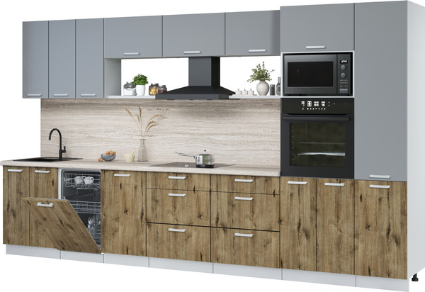 Кухонный гарнитур Интерлиния Мила Лайт 3.7-ПМ3 - фото