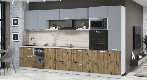 Кухонный гарнитур Интерлиния Мила Лайт 3.7-ПМ3