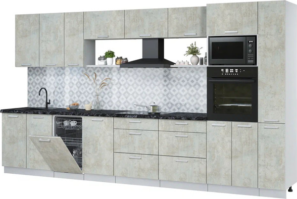 Кухонный гарнитур Интерлиния Мила Лайт 3.8-ПМ3 - фото