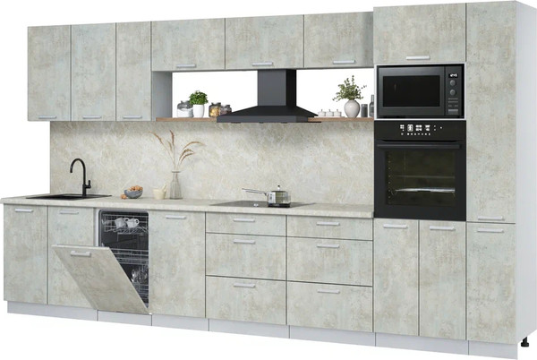 Кухонный гарнитур Интерлиния Мила Лайт 3.8-ПМ3 - фото