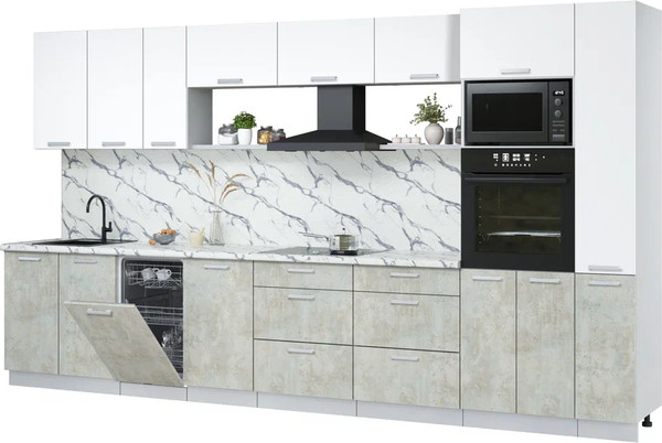 Кухонный гарнитур Интерлиния Мила Лайт 3.8-ПМ3 - фото