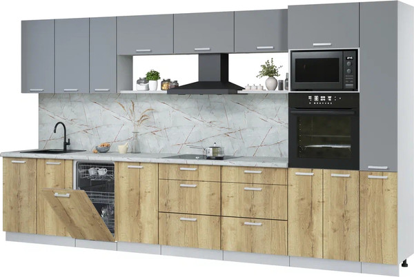 Кухонный гарнитур Интерлиния Мила Лайт 3.8-ПМ3 - фото