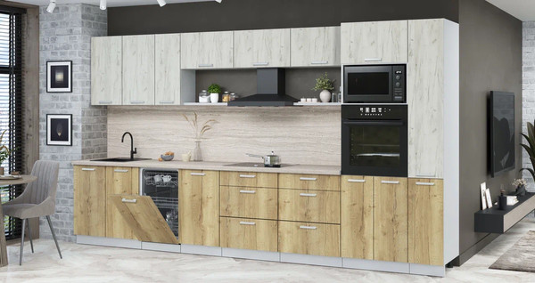 Кухонный гарнитур Интерлиния Мила Лайт 3.8-ПМ3