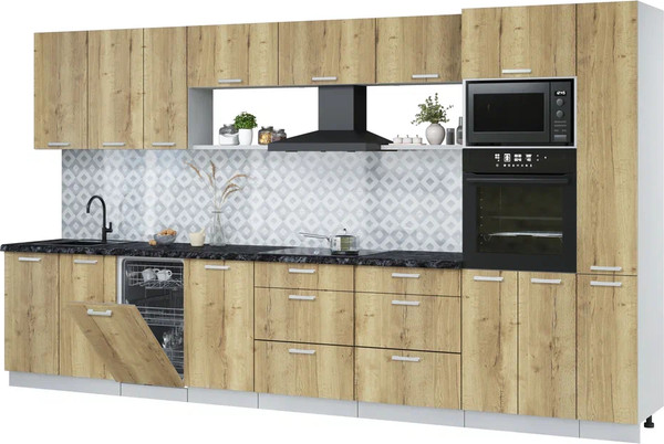 Кухонный гарнитур Интерлиния Мила Лайт 3.8-ПМ3  - фото