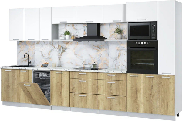 Кухонный гарнитур Интерлиния Мила Лайт 3.8-ПМ3 - фото