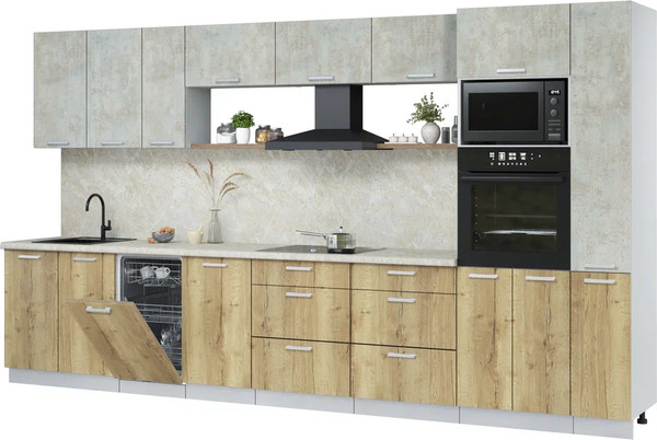 Кухонный гарнитур Интерлиния Мила Лайт 3.8-ПМ3 - фото