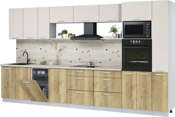 Кухонный гарнитур Интерлиния Мила Лайт 3.8-ПМ3 - фото