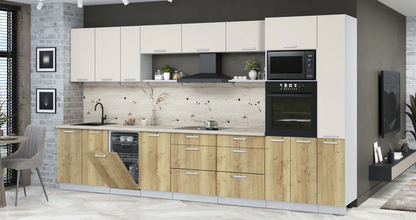 Кухонный гарнитур Интерлиния Мила Лайт 3.8-ПМ3