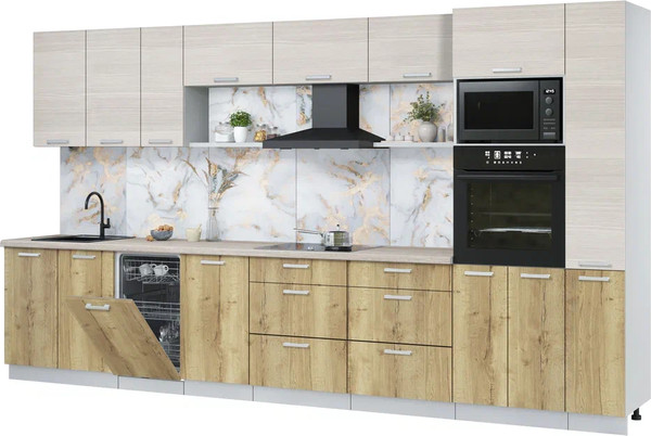 Кухонный гарнитур Интерлиния Мила Лайт 3.8-ПМ3 - фото