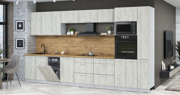 Кухонный гарнитур Интерлиния Мила Лайт 3.8-ПМ3