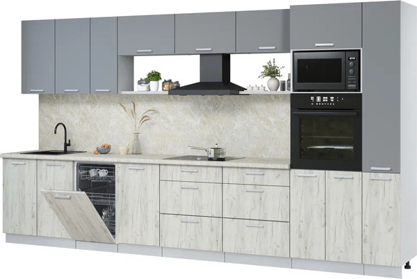 Кухонный гарнитур Интерлиния Мила Лайт 3.8-ПМ3 - фото