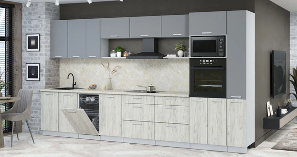 Кухонный гарнитур Интерлиния Мила Лайт 3.8-ПМ3