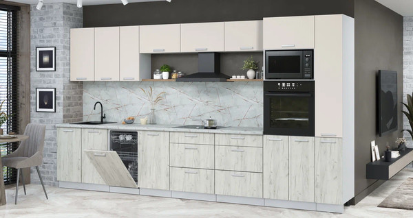 Кухонный гарнитур Интерлиния Мила Лайт 3.8-ПМ3 