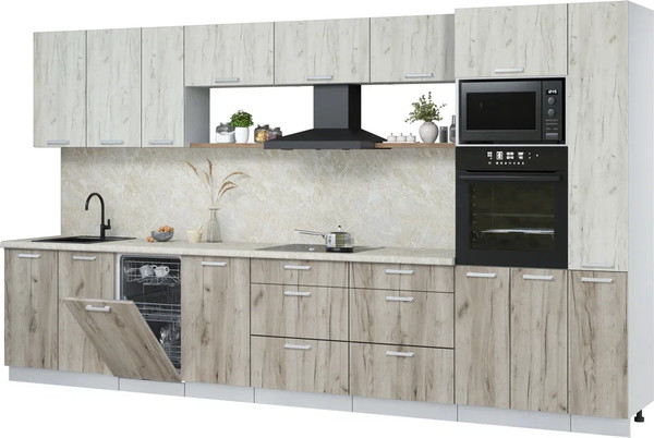 Кухонный гарнитур Интерлиния Мила Лайт 3.8-ПМ3 - фото