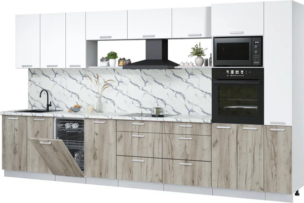 Кухонный гарнитур Интерлиния Мила Лайт 3.8-ПМ3 - фото
