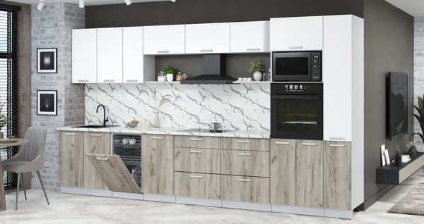 Кухонный гарнитур Интерлиния Мила Лайт 3.8-ПМ3