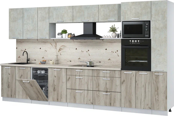 Кухонный гарнитур Интерлиния Мила Лайт 3.8-ПМ3 - фото