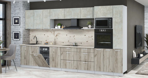 Кухонный гарнитур Интерлиния Мила Лайт 3.8-ПМ3