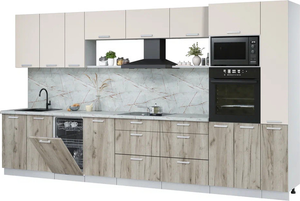 Кухонный гарнитур Интерлиния Мила Лайт 3.8-ПМ3 - фото