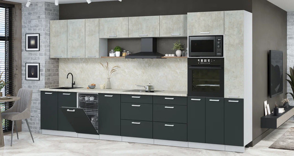 Кухонный гарнитур Интерлиния Мила Лайт 3.8-ПМ3